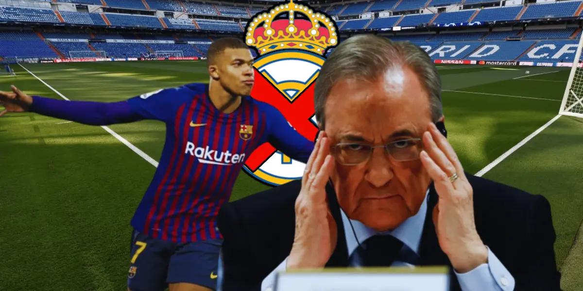 La reacción de Florentino Pérez ante la vinculación de Mbappé con Barcelona