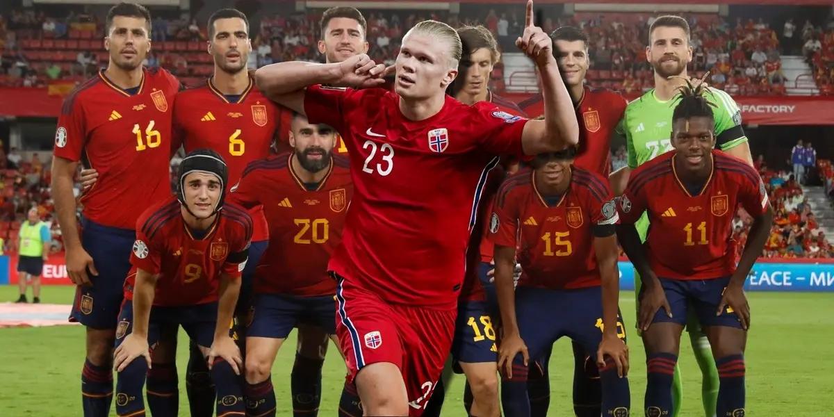La Selección de España empata en el primer tiempo contra Noruega, que tiene como su referente a Erling Haaland
