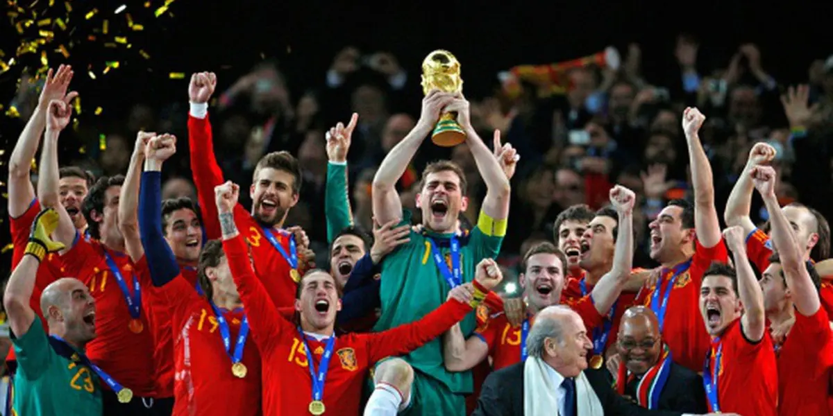 La Selección de España solo jugó una final, Sudáfrica 2010, y se proclamo campeona de la edición.