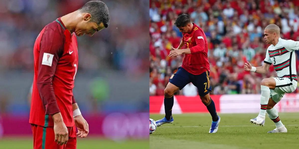 La Selección se adelantó en el marcador tras una falla del lateral del Manchester City, Morata no perdonó