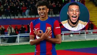 Lamine Yamal del FC Barcelona y Kylian Mbappé