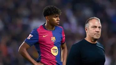 Lamine Yamal - Hansi Flick (Foto: FC Barcelona)