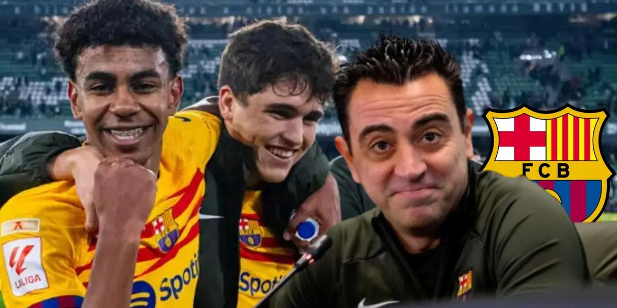 Lamine Yamal, Pau Cubarsí y Xavi Hernández, del FC Barcelona