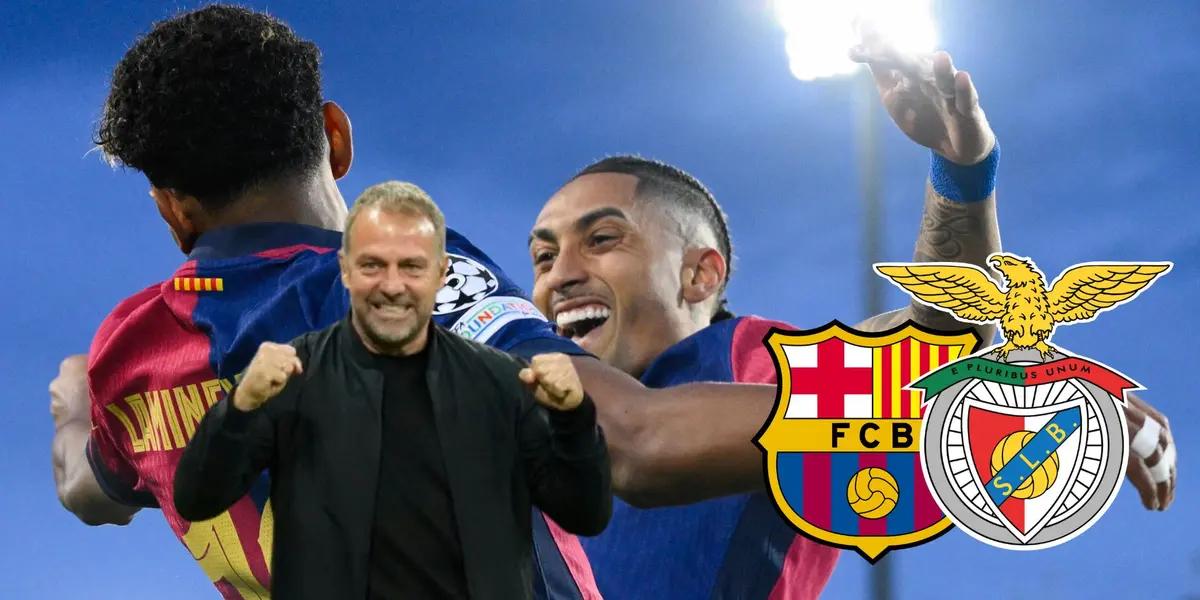 Lamine Yamal - Raphinha - Hansi Flick (Foto: X)