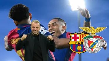 Lamine Yamal - Raphinha - Hansi Flick (Foto: X)