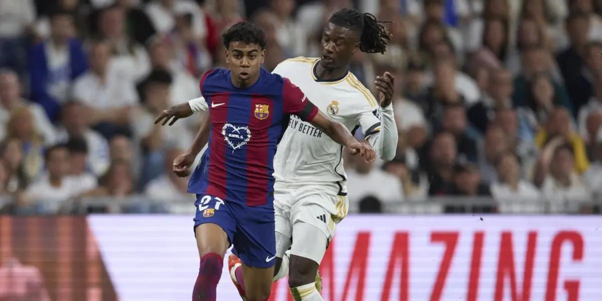Lamine Yamal se iba solo dirección a portería y este jugador del Real Madrid con amarilla lo paró