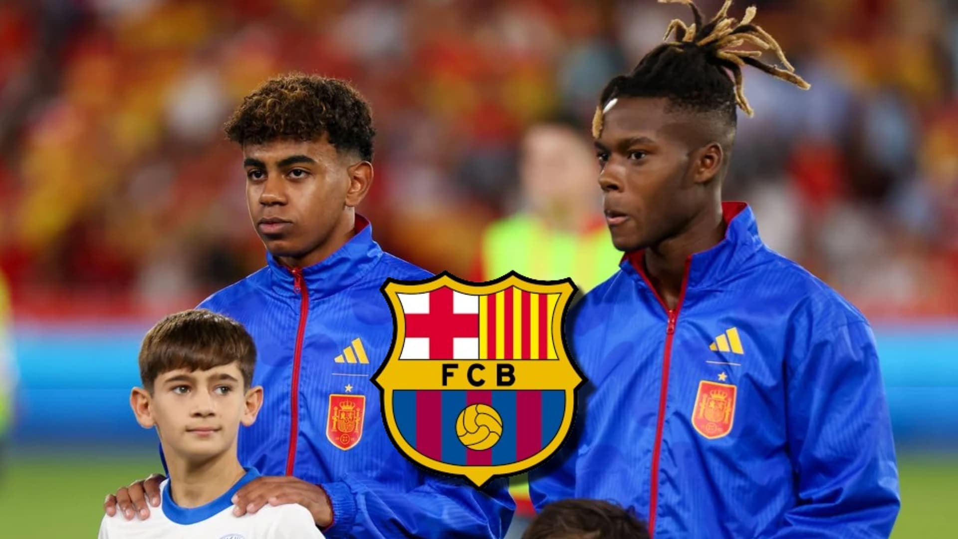 Lamine Yamala y Nico Williams