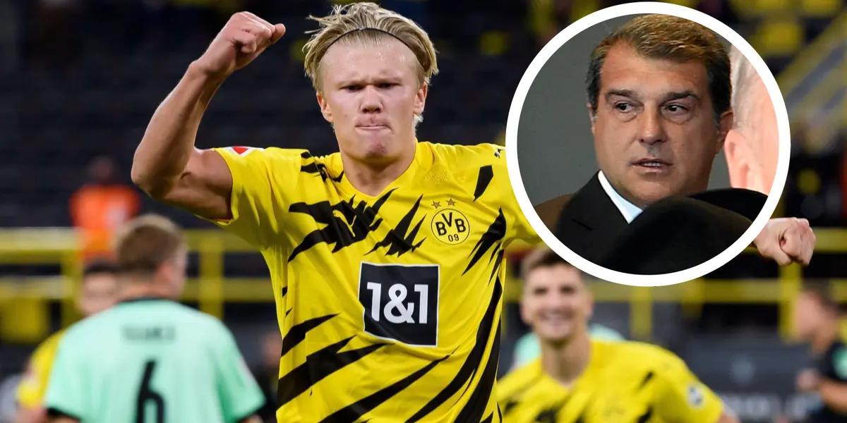 Laporta está decidido a contar si o si con el delantero noruego.