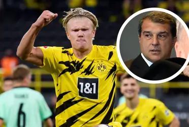 Laporta está decidido a contar si o si con el delantero noruego.