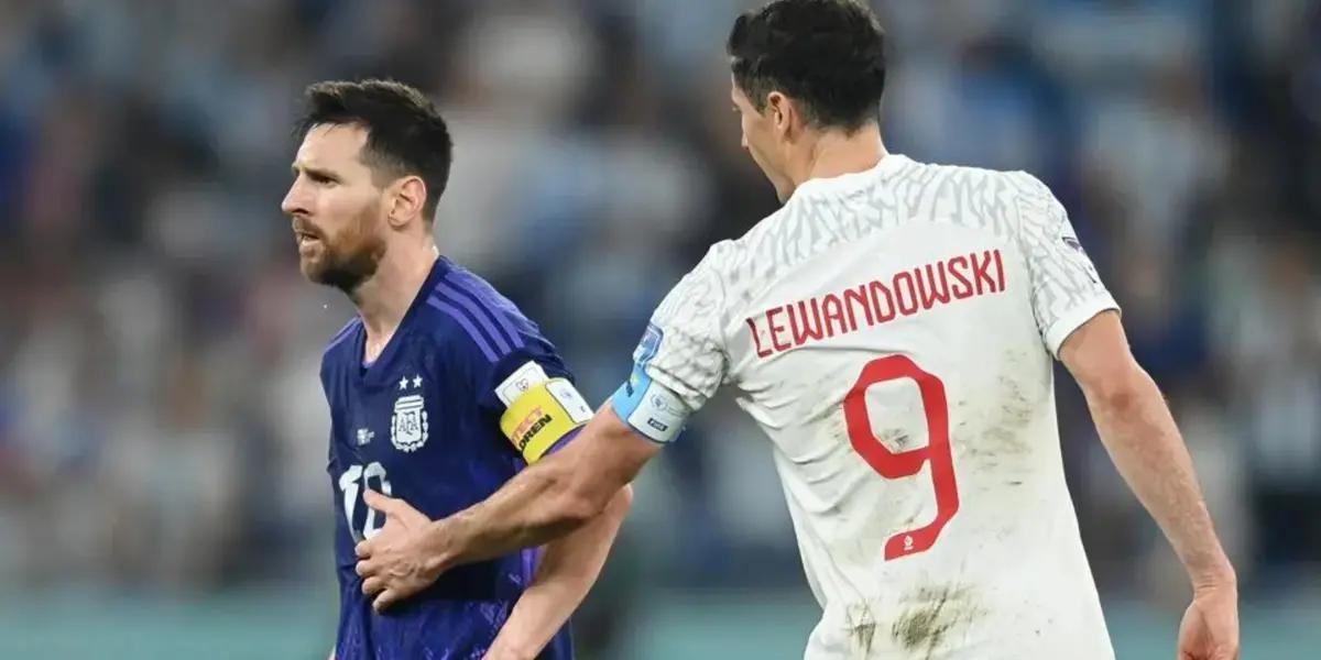 Lionel Messi con la Selección de Argentina y Robert Lewandowski con Polonia