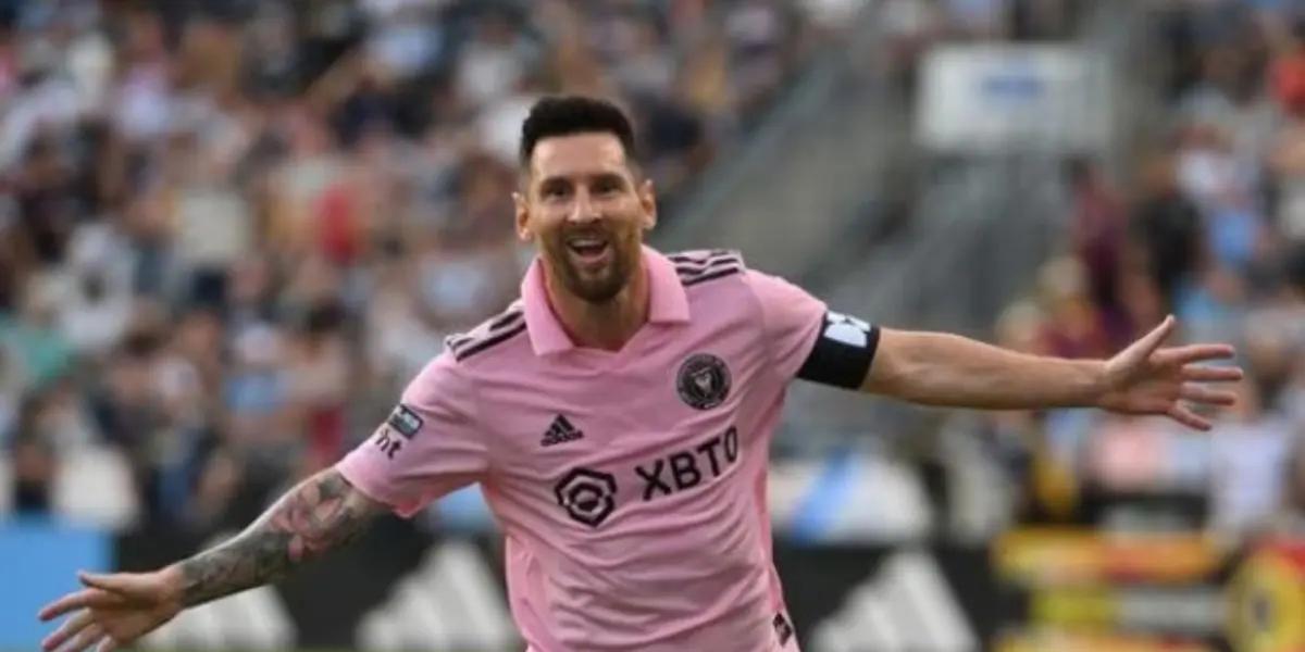 Lionel Messi festejó por todo lo alto el golazo que anotó en la final de la Leagues Cup