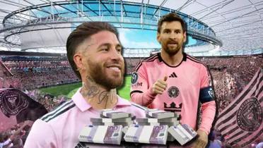 Lionel Messi, jugador de Inter Miami, y Sergio Ramos