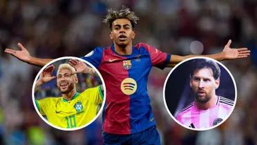 Lionel Messi - Lamine Yamal - Neymar Jr. (Foto: X)
