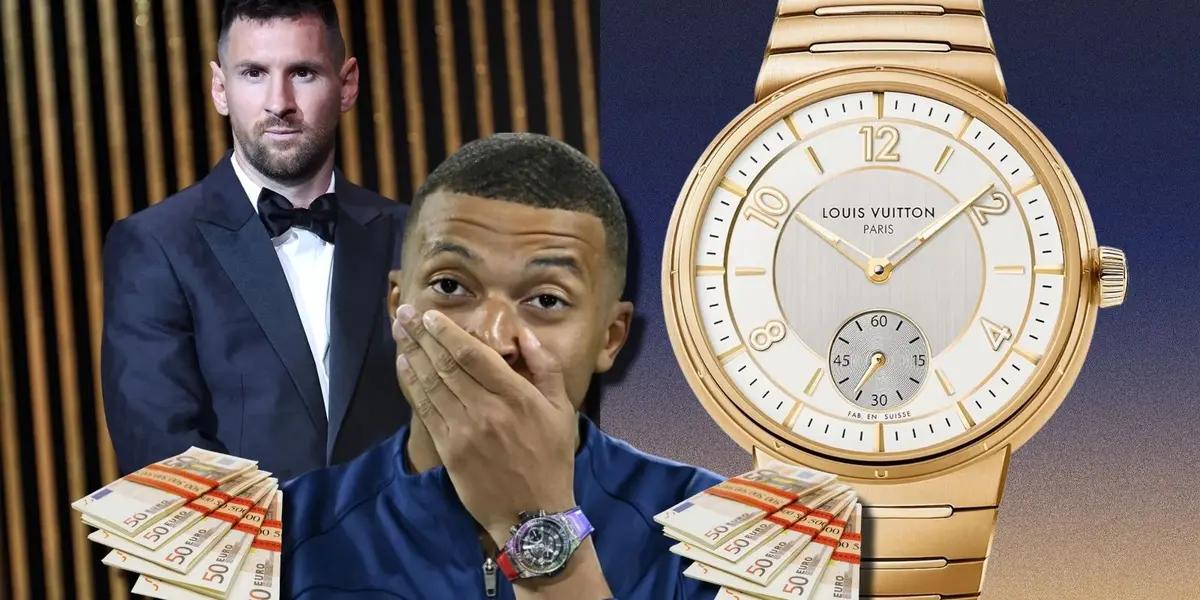 Lionel Messi llevó un lujoso reloj a la gala del Balón de Oro, mientras que el que tiene Mbappé en su colección está en 70 mil