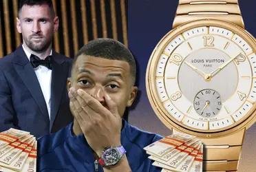 Lionel Messi llevó un lujoso reloj a la gala del Balón de Oro, mientras que el que tiene Mbappé en su colección está en 70 mil