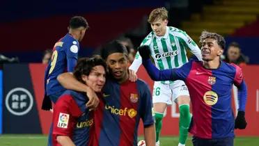 Lionel Messi - Ronaldinho - Lamine Yamal (Foto: X)