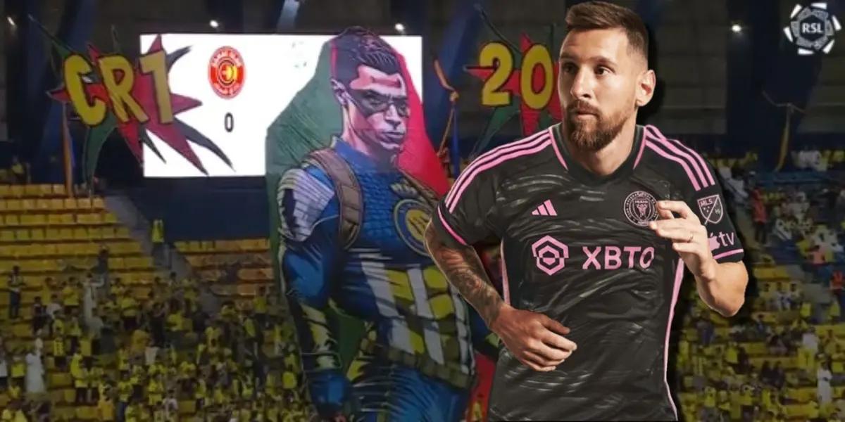 Lionel Messi tiene un homenaje gigante en Estados Unidos, mientras a Cristiano Ronaldo le hicieron un mosaico en Al-Nassr