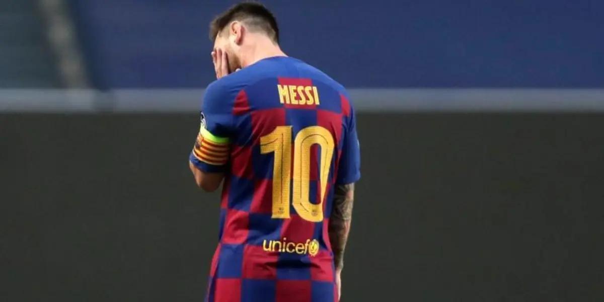 Lionel Messi triste en el FC Barcelona