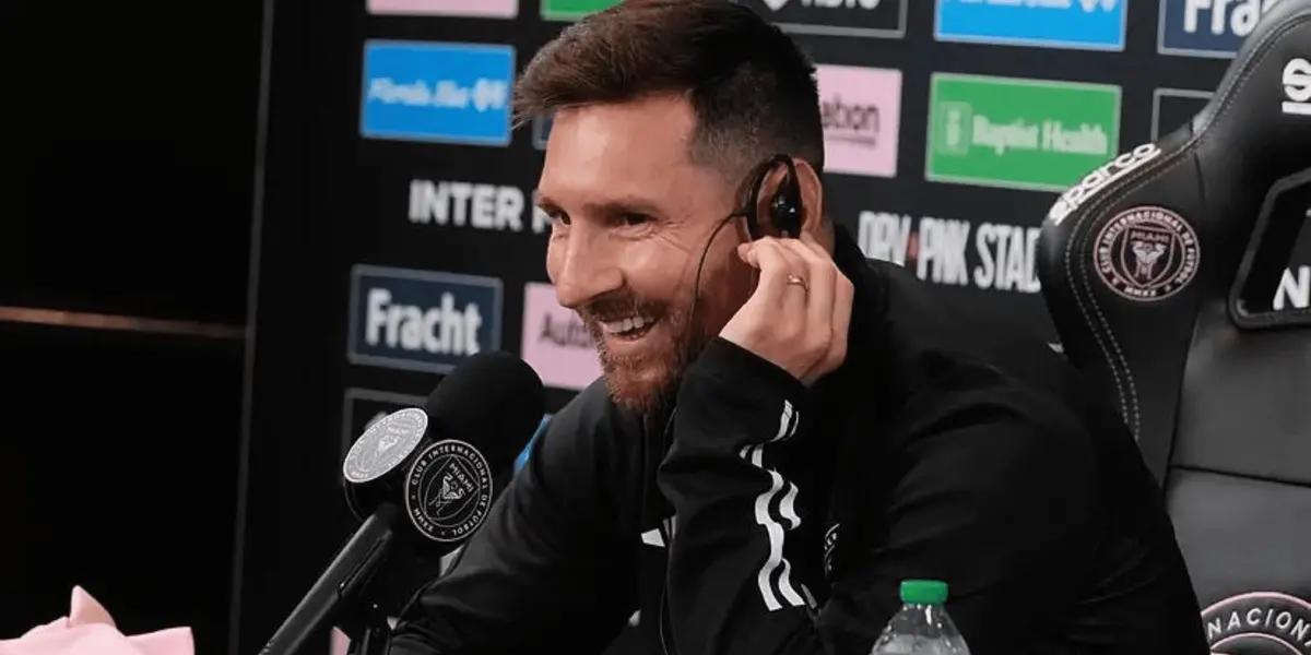 Lionel Messi tuvo su primera conferencia de prensa como jugador del Inter Miami justamente en la previa de la final de la Leagues Cup.