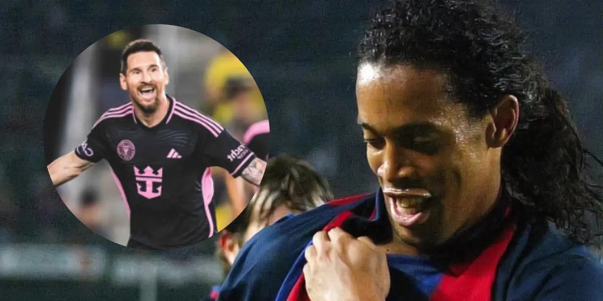 Lionel Messi y Ronaldinho. Foto: redes de Lionel Messi y Ronaldinho.