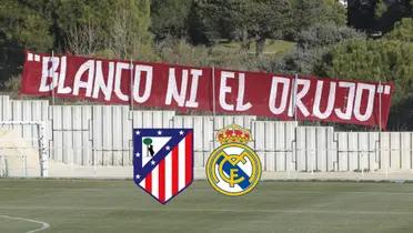 Los aficionados del Atlético calientan un derbi histórico con esta pancarta