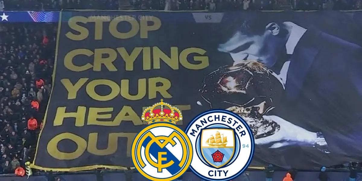 Los citizens han realizado una nueva pancarta con Vinicius llorando