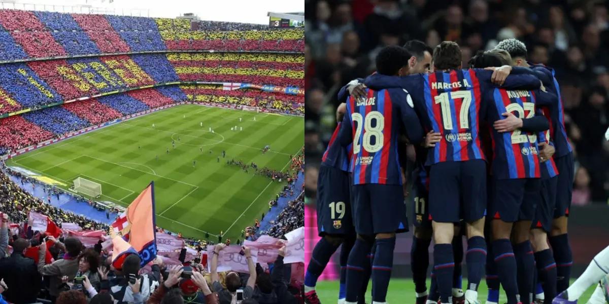 Los fanáticos culés enloquecieron cuando lo vieron en uno de los palcos.