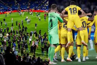 Los fanáticos del conjunto catalán no dejaron que el Blaugrana festeje.