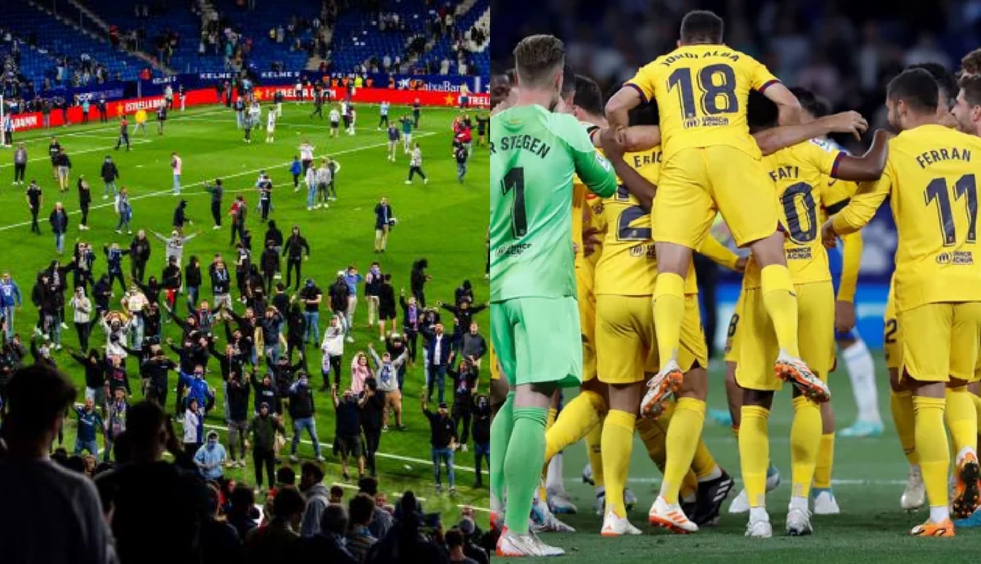 Los fanáticos del conjunto catalán no dejaron que el Blaugrana festeje.
