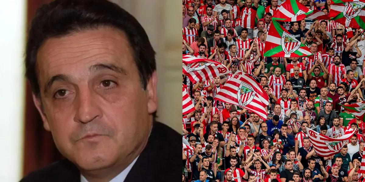 Los fanáticos vascos se pronunciaron ante el arbitraje durante los 90 minutos.