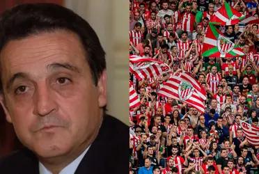 Los fanáticos vascos se pronunciaron ante el arbitraje durante los 90 minutos.