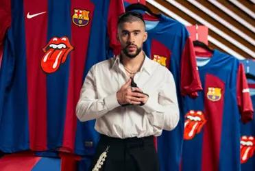 Los hinchas del FC Barcelona piden que el siguiente logo que tenga la camiseta del equipo sea de Bad Bunny, mira cómo se vería