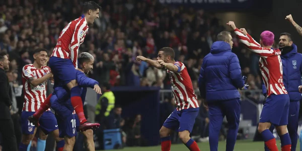 Los jugadores del Atlético celebrando un gol