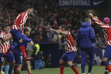 Los jugadores del Atlético celebrando un gol