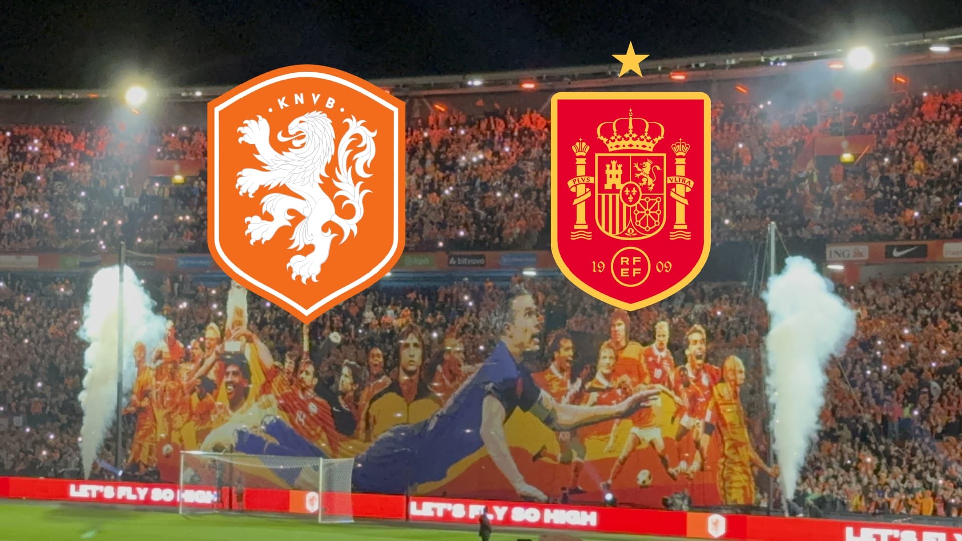 Los neerlandeses sacaron a todas sus leyendas en el tifo contra España