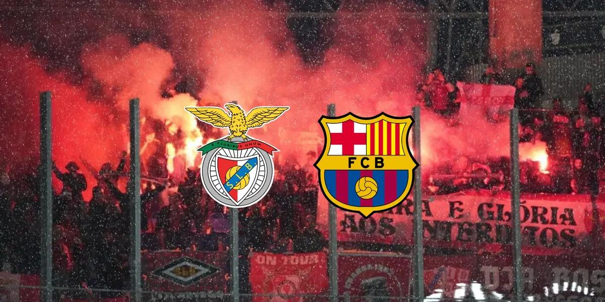 Los ultras del Benfica encendieron bengalas contra el FC Barcelona
