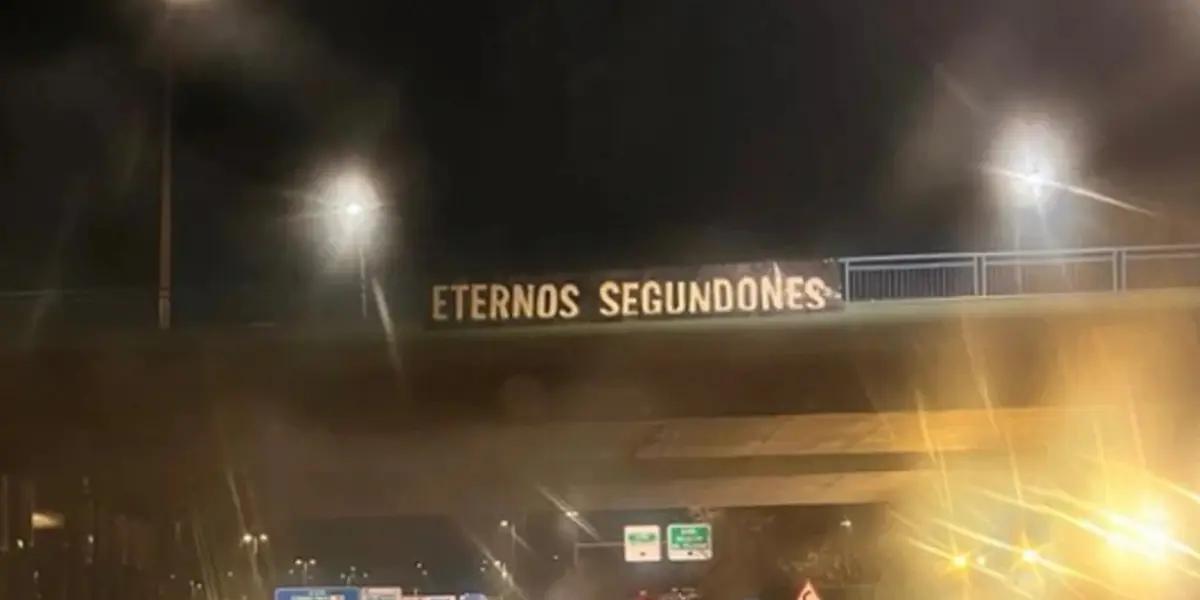 Los ultras del Real Madrid han empezado a colocar pancartas por la ciudad en la previa del derbi madrileño