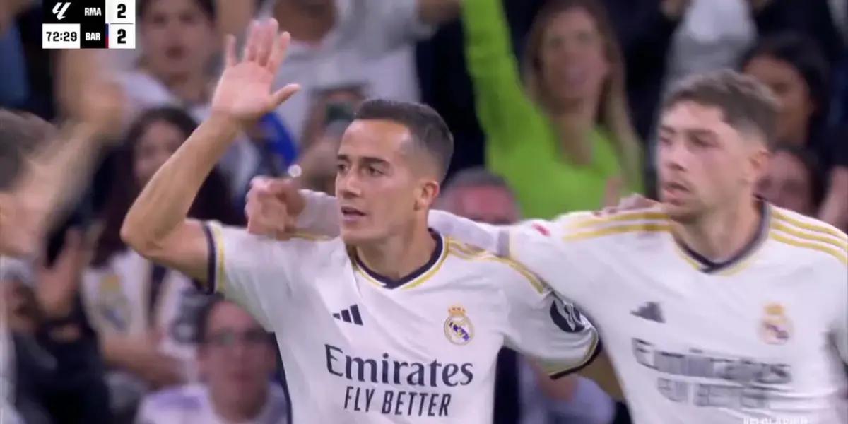 Lucas Vásquez, jugador del Real Madrid, celebrando su gol ante FC Barcelona