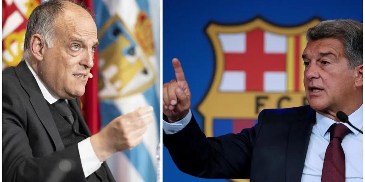 Luego de conocidas las declaraciones del responsable de LaLiga sobre el caso de la partida de Messi del club blaugrana, Johan Laporta salió a contestarle con los tapones de punta "Tiene una obsesión enfermiza con el FC Barcelona", expresó. ¿Conflicto en puerta?