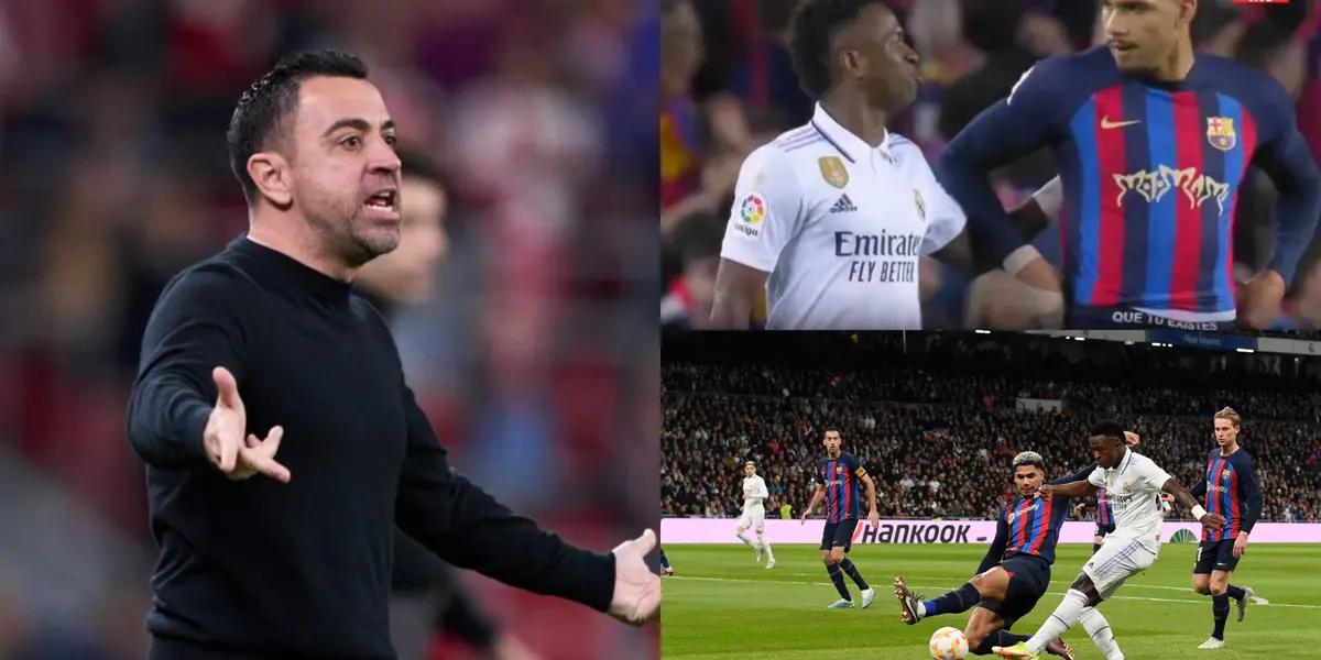 Luego del primer tanto del conjunto merengue, Vini lo atacó.