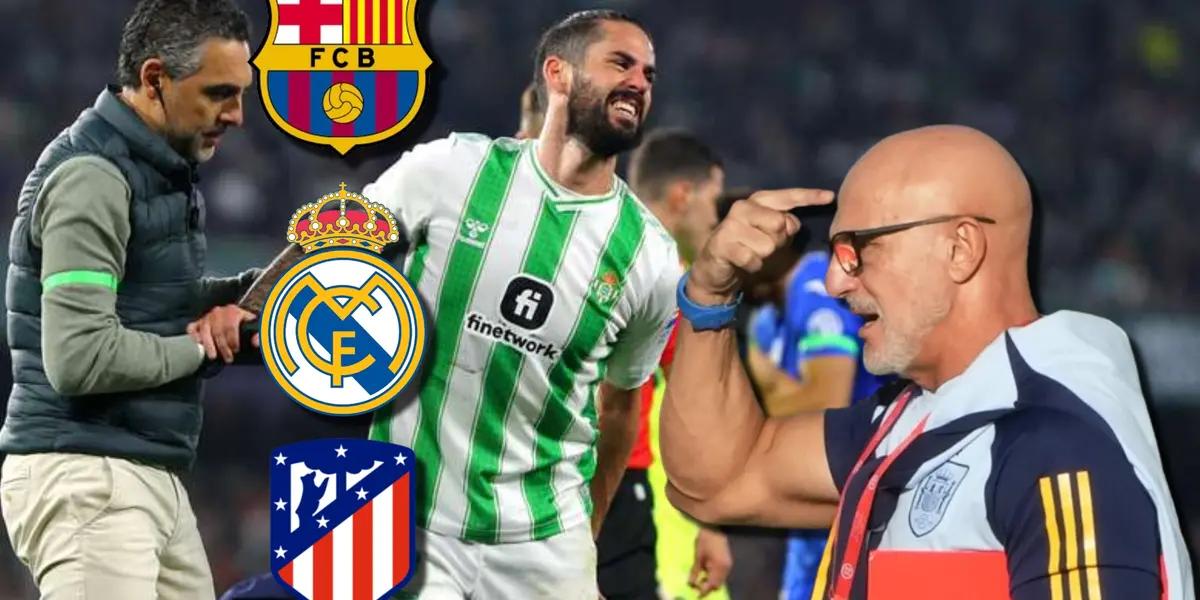 Luis De La Fuente, entrenador de la Selección de España e Isco Alarcón