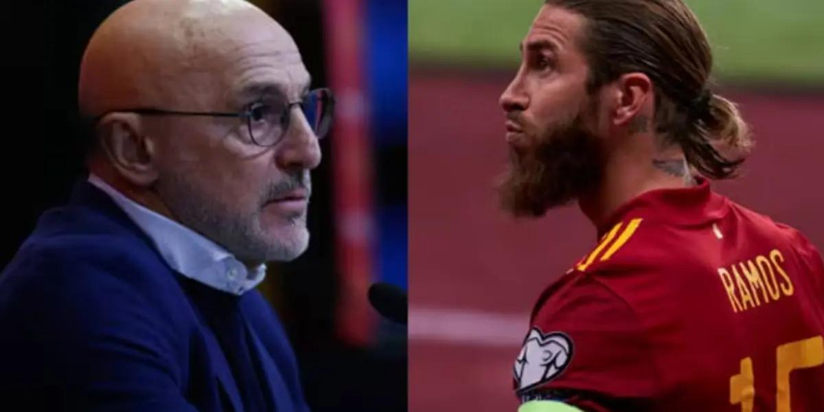 Luis De La Fuente y Sergio Ramos, en la Selección de España