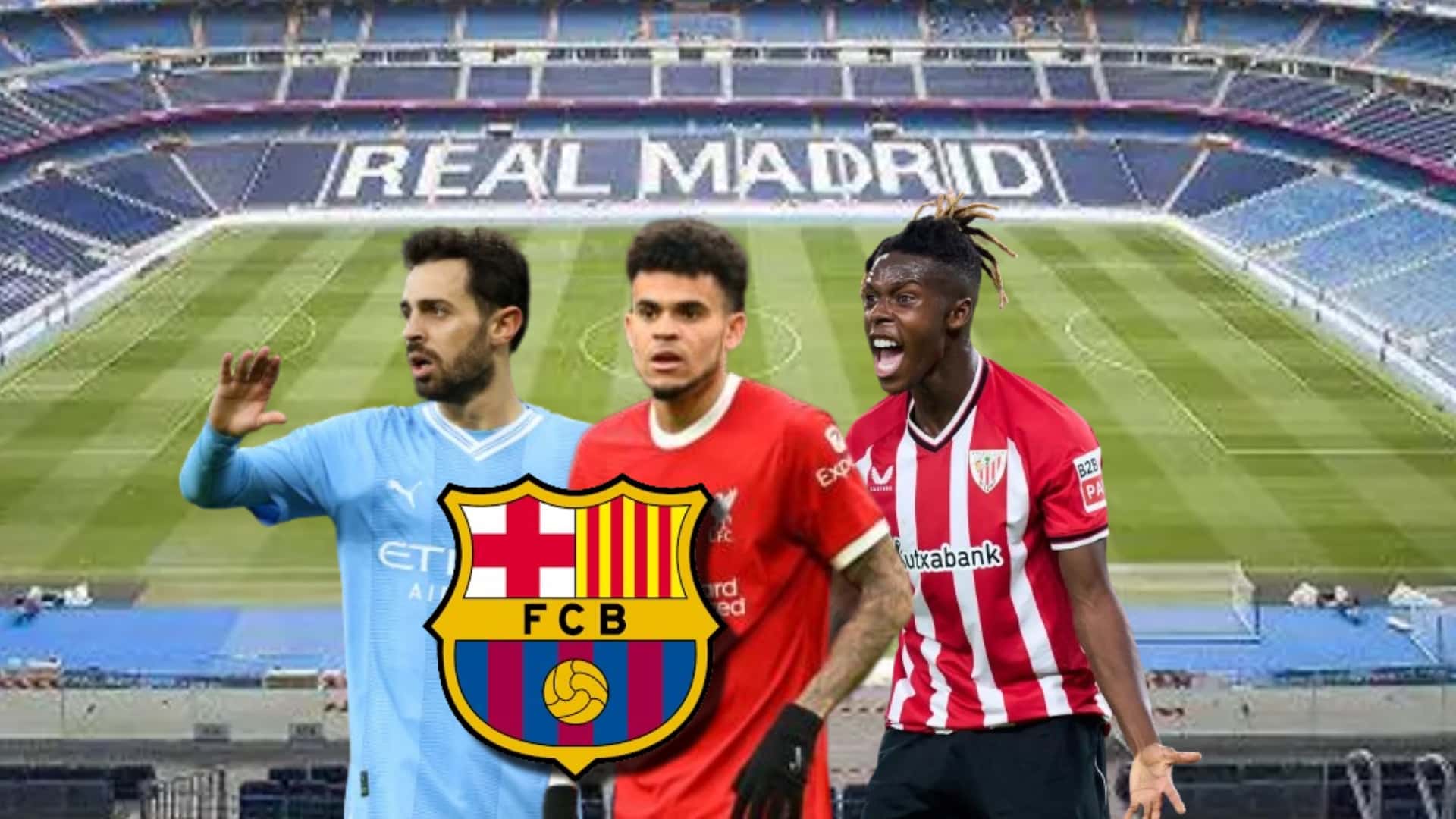 Luis Díaz, Bernardo Silva y Nico Williams