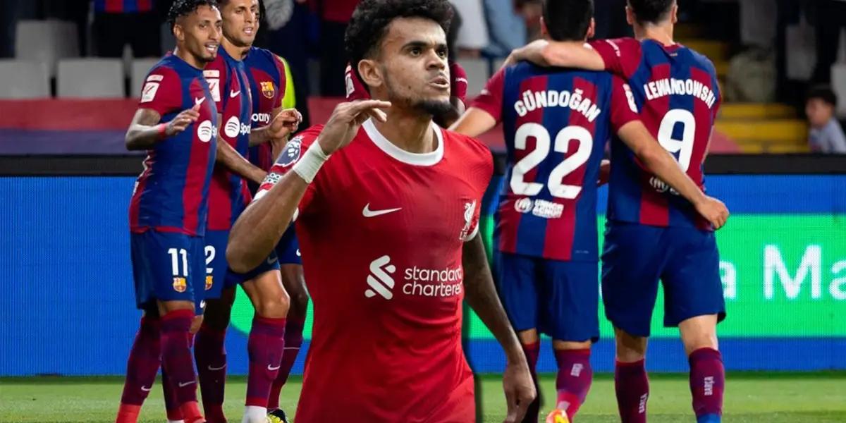 Luis Díaz y jugadores del FC Barcelona