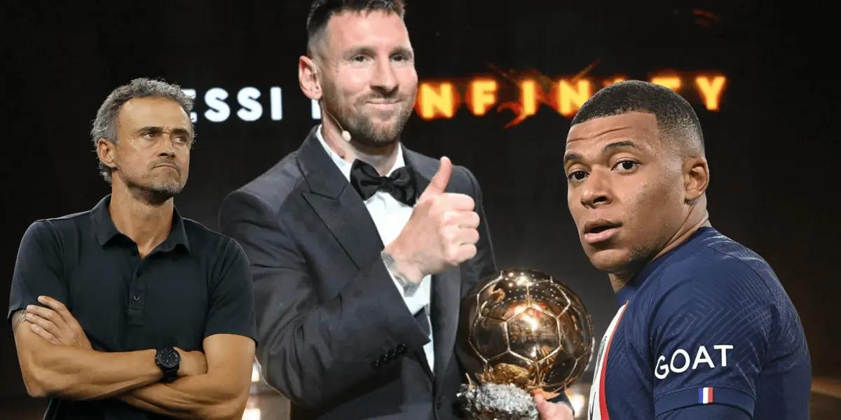 Luis Enrique explicó porque el Balón de Oro fue para Lionel Messi y no para Kylian Mbappé