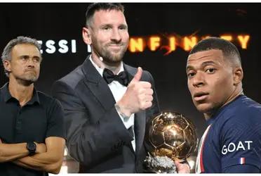 Luis Enrique explicó porque el Balón de Oro fue para Lionel Messi y no para Kylian Mbappé