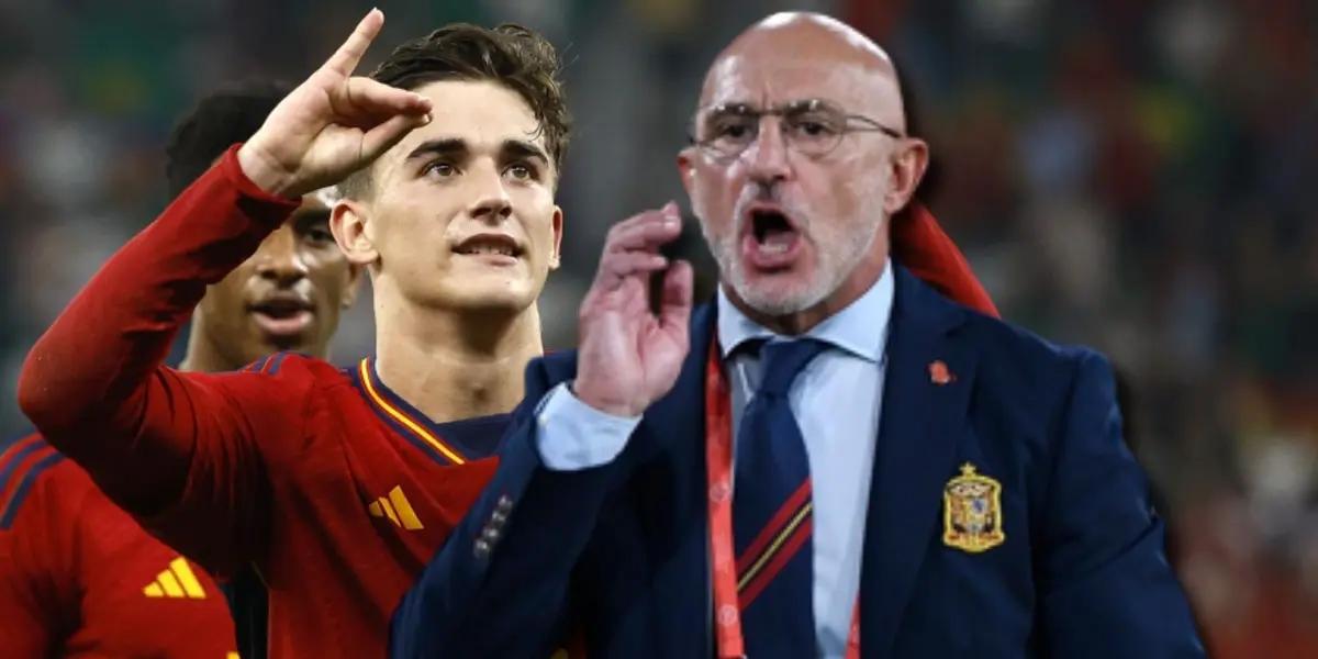 Luis de la Fuente vivió con mucha pasión el partido entre España ante Noruega, que lo gana con tanto de Gavi