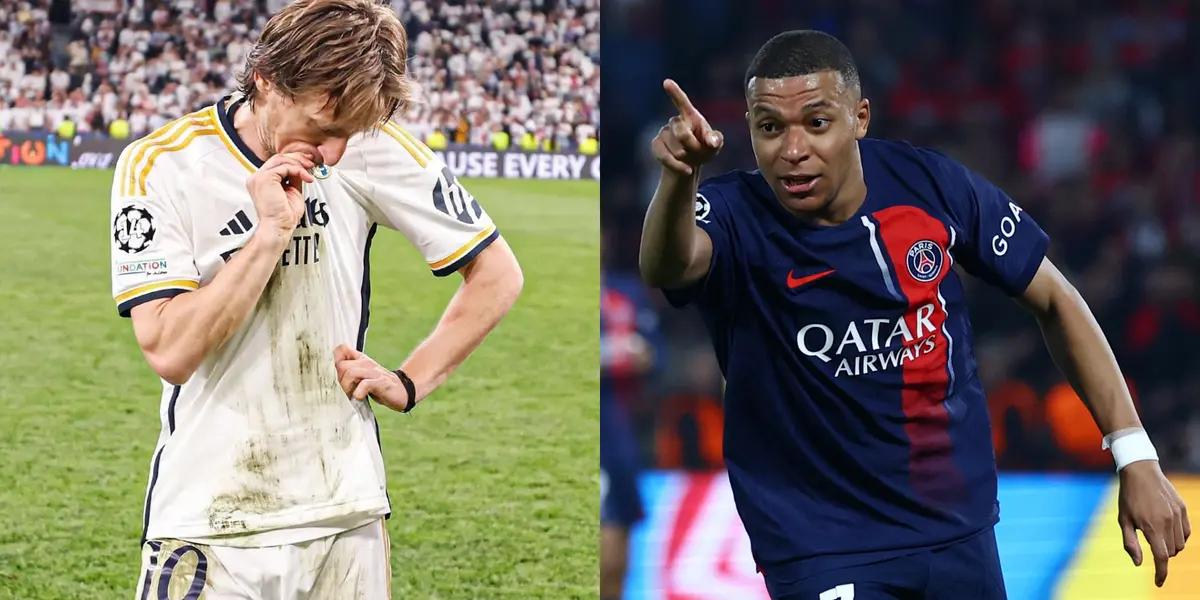 Luka Modric, jugador del Real Madrid, y Kylian Mbappé del PSG