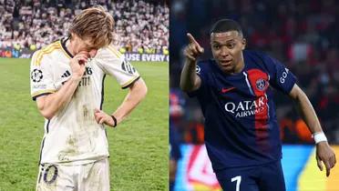 Luka Modric, jugador del Real Madrid, y Kylian Mbappé del PSG
