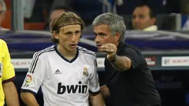 Luka Modric y José Mourinho en el Real Madrid